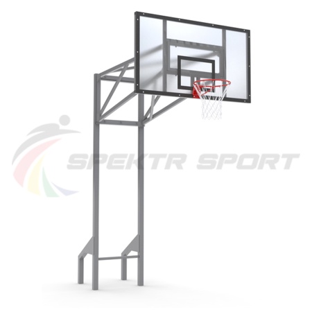 Купить Стойка баскетбольная уличная усиленная со щитом из оргстекла, кольцом и сеткой SP D 413 в Пыталове 