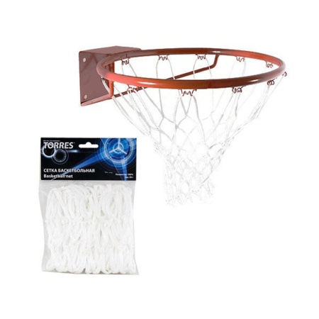 Купить Сетка баскетбольная Torres, нить 4 мм, белая в Пыталове 